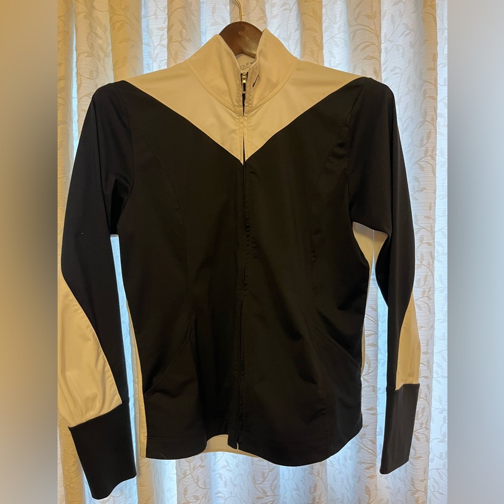 Nike Golf Women’s Full Zip fitted warmup jacket Black & White Size Medium